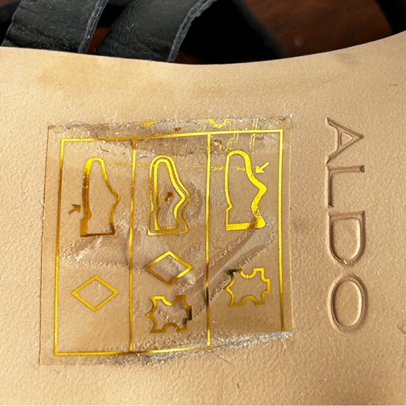 ALDO Black Leather Myssi Lace-up Block Heel Sandals - Picture 10 of 12